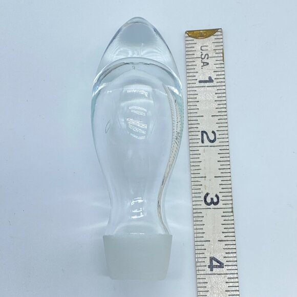 Vintage Glass Bottle Stoppers Clear Embossed Grapes Smooth Design Set Of 2 *Note - Picture 4 of 10